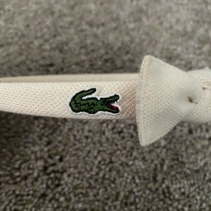 White bow Lacoste headband.